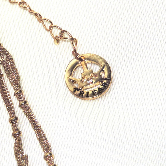 Trifari goldtone stranded necklace - Picture 4 of 5